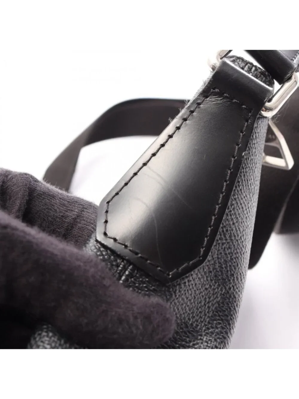 Louis Vuitton Shoulder Bag Mick PM Damier Graphite Canvas Leather